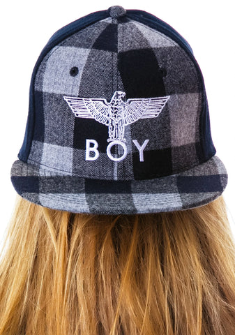 BOY Plaid Cap - Gray