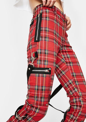 Red Plaid Chaos Pants