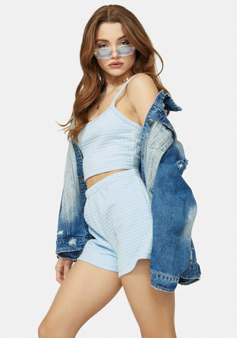 Baby Hold My Hand Quilted Crop Tank & Shorts Set