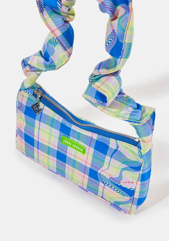Trippy Plaid Shoulder Bag