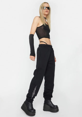 LH Tattoo Rhinestone Sweatpants