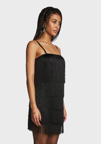 Midnight Strut On You Fringe Dress