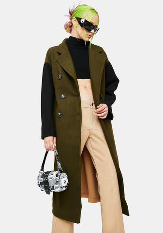 Sharp Welcome Color Block Coat