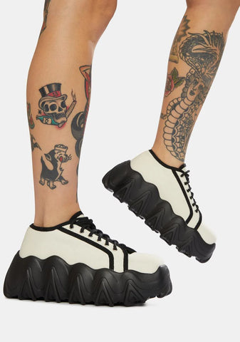 White Easy Life Chunky Platform Sneakers