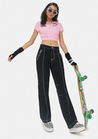 Play By Play Cropped Hoodie