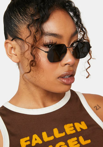 Jones Gunmetal Oval Sunglasses
