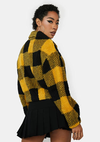 Honey Get The Phone Plaid Jacket