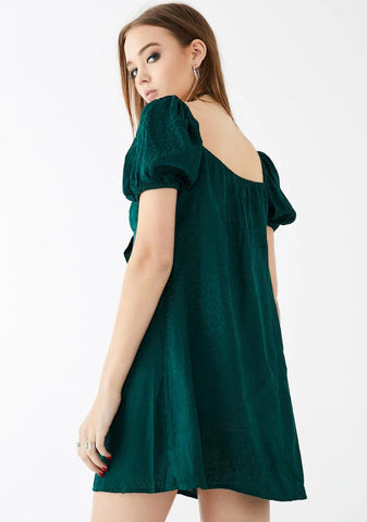 Cheetah Forest Green Ropele Dress