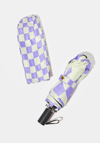 Magic Drizzle Days Checkered Umbrella