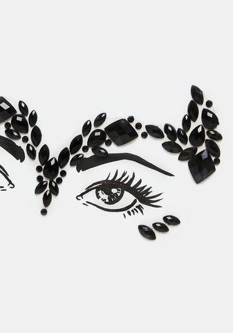 Maleficent Gothic Queen Crystal Jewel Face Sticker