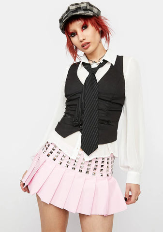 Blush Bad Behavior Studded Mini Skirt