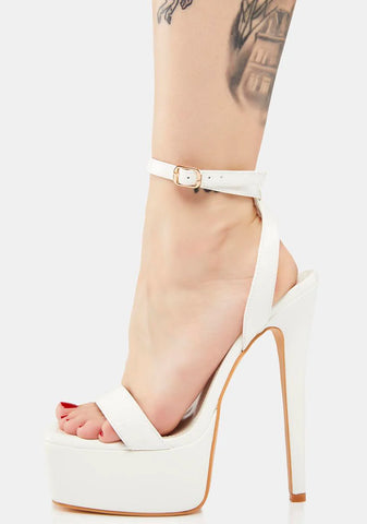 White Onyx Platform Heels