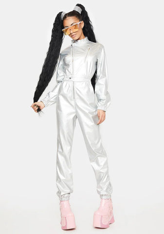 Space Landing Metallic Jumpsuit