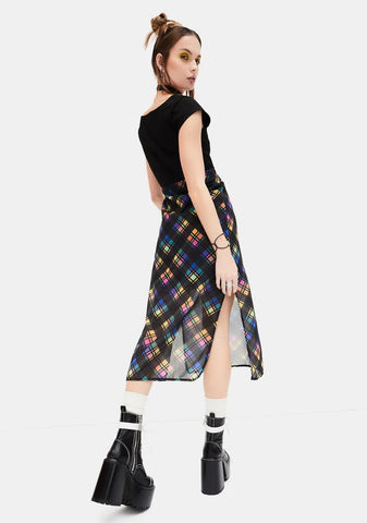 Runaway Bliss Plaid Midi Dress