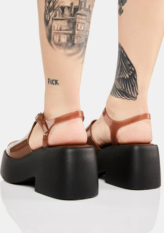 Black Pose Platform Sandals