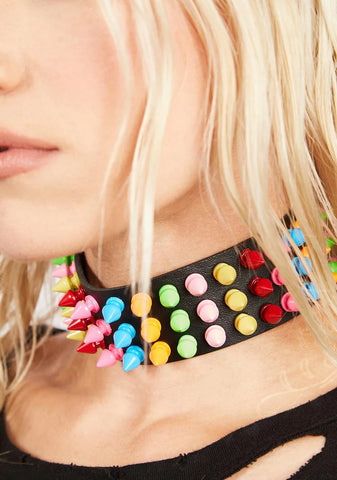 Bright Bby Spiked Collar