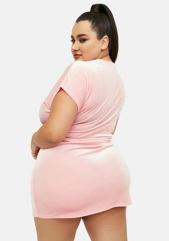 Plus Baby Gonna Act Out Velour Mini Dress