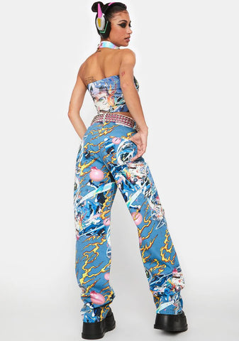 Anime Print Jeans