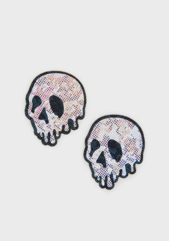 Drip Skull Glitter Pasties