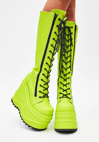Slime Evil Intentions Wedge Knee High Boots
