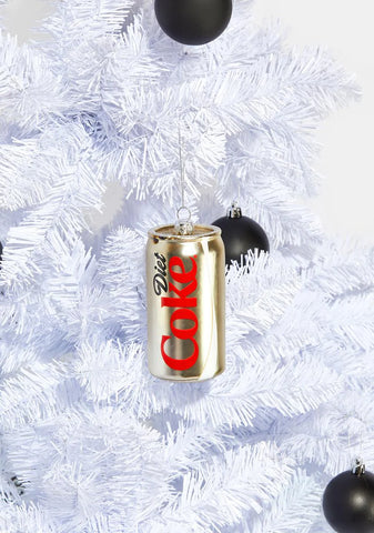 Diet Coca-Cola Can Glass Ornament