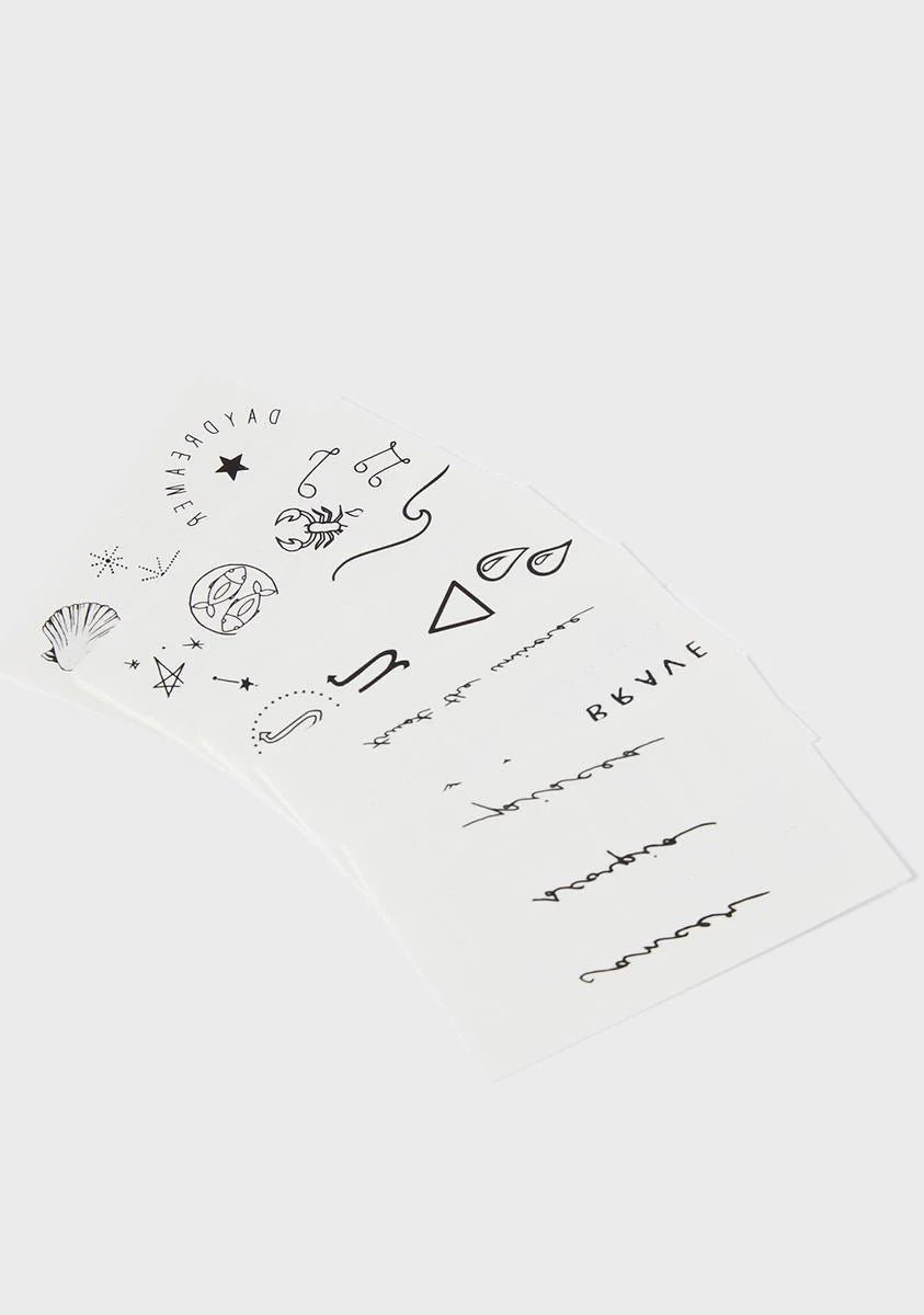 Zodiac Pack: Cancer + Scorpio + Pisces Temporary Tattoo Pack