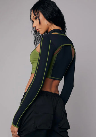 Kush Nightly Duty Shrug Crop Top Set