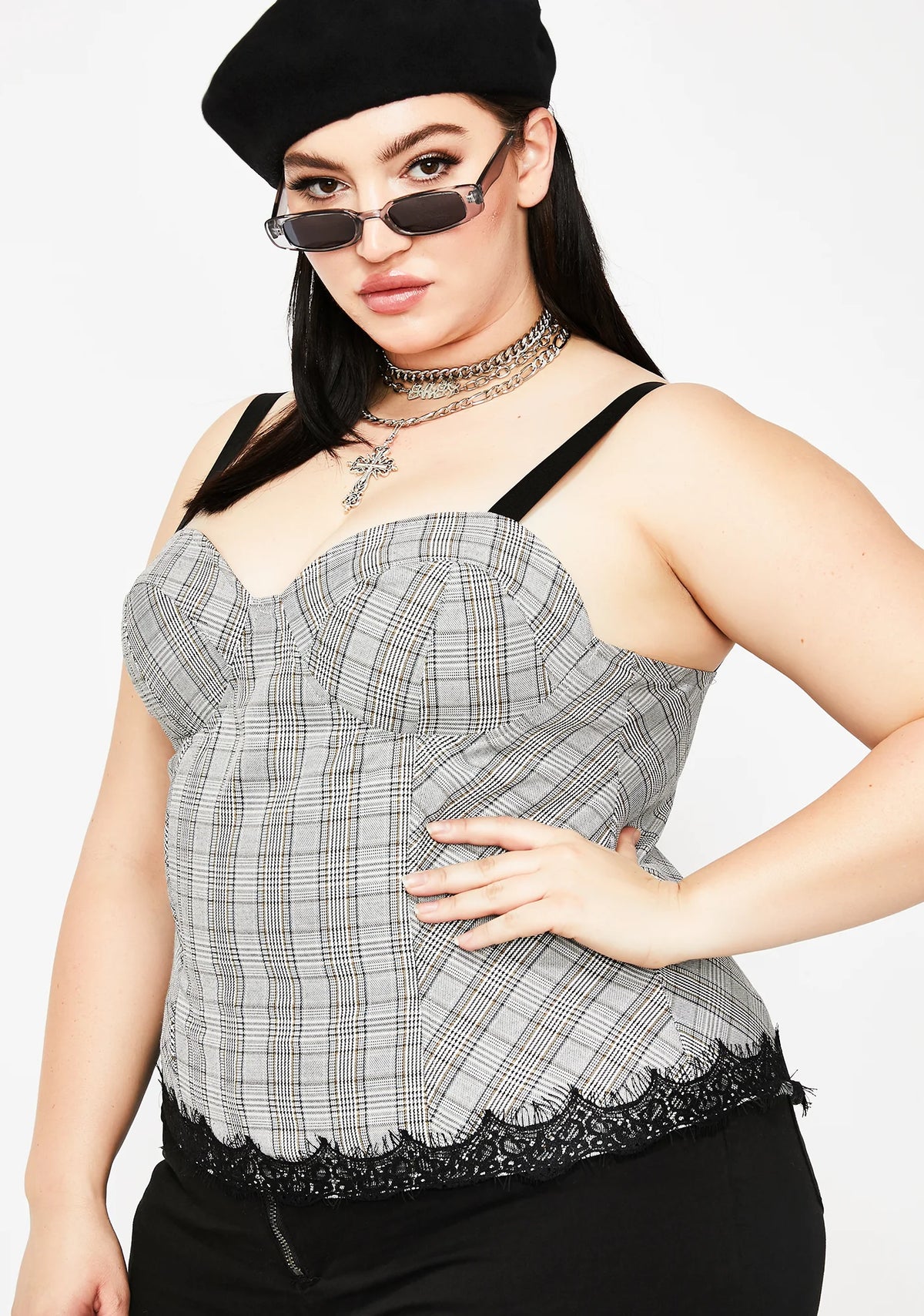 Onyx Forever Muse Plaid Bustier