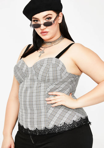 Onyx Forever Muse Plaid Bustier