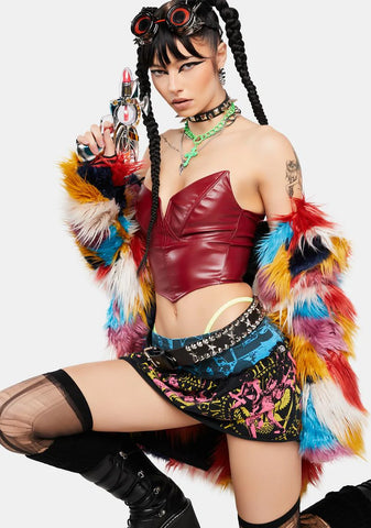 Hot Defiance In Her Corset Top