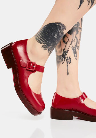 Red Lola Mary Janes