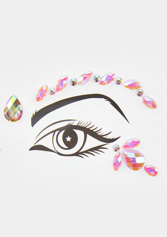 Lavender Iridescent Fractal Face Jewels