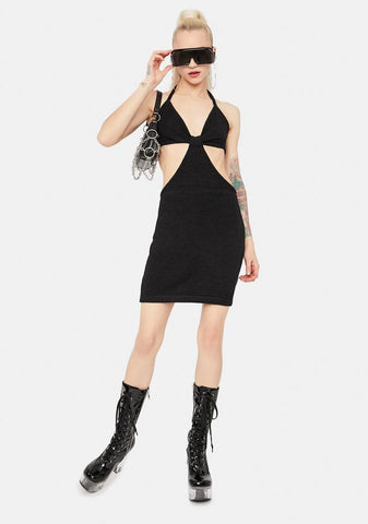 Noir Lost In The Crowd Cut Out Mini Dress