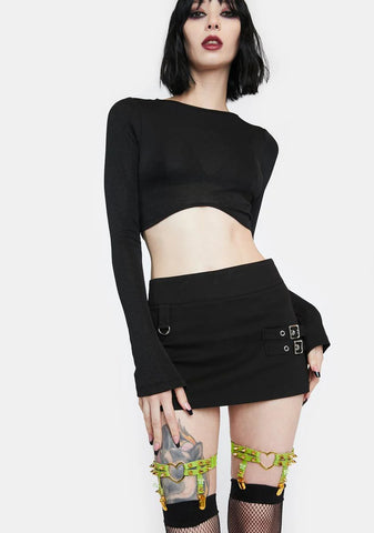 Lime Love Me Harder Spiked Garters