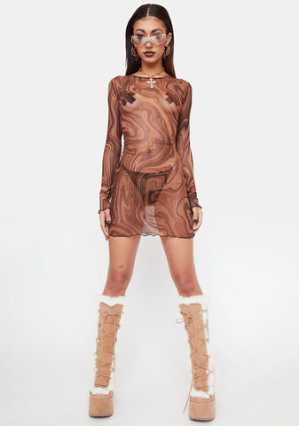 Art Muse Mesh Mini Dress