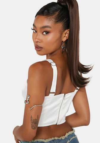 A Day's Work Satin Bustier Top