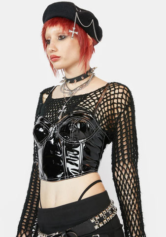Eva Patent Bustier Top