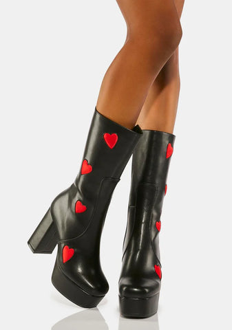 Red Believe That Platform Boots
