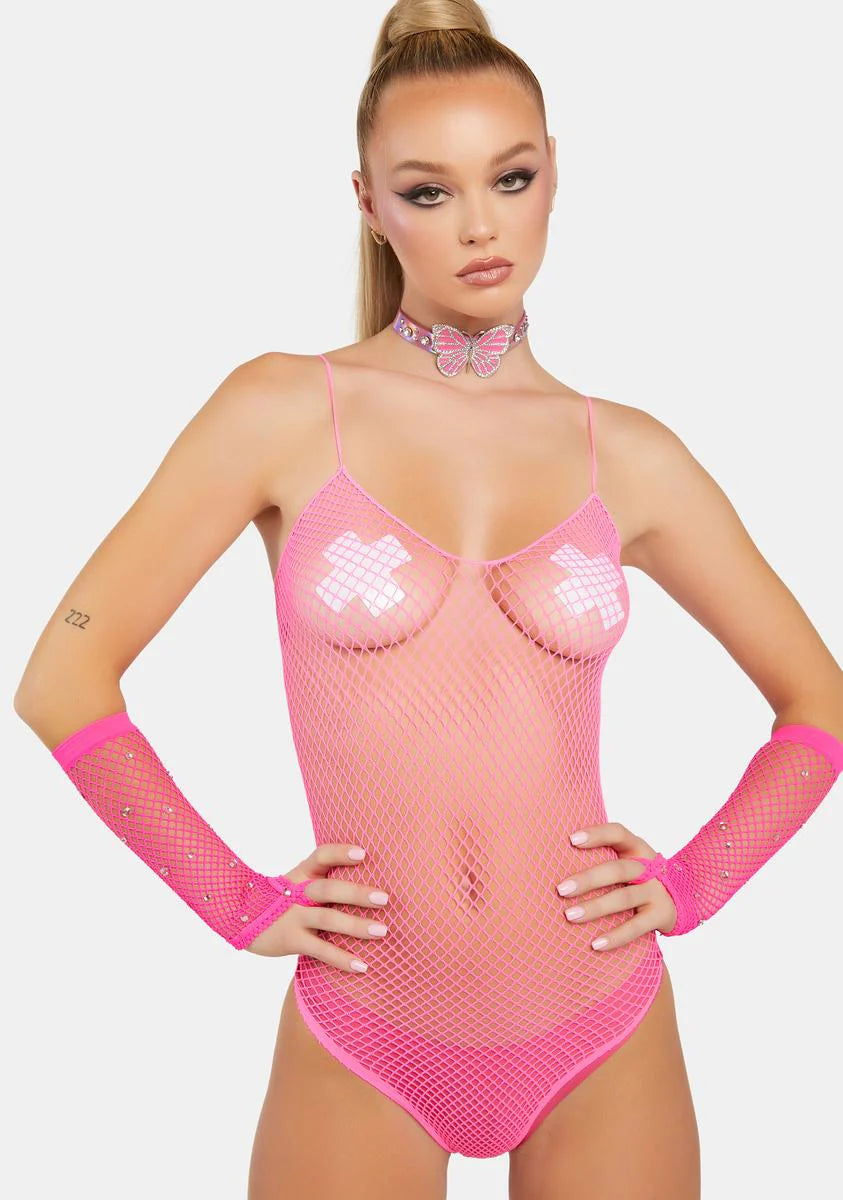 Sweet Leading Lady Fishnet Bodysuit