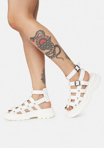 White Gia Gladiator Sandals