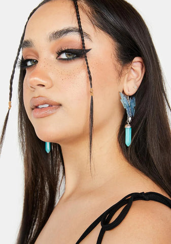 Jaded Wonders Butterfly Crystal Earrings