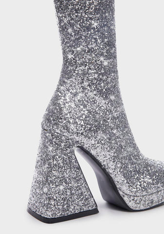 Another Love Heeled Glitter Boots