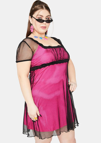 My New Perspective Mesh Overlay Dress