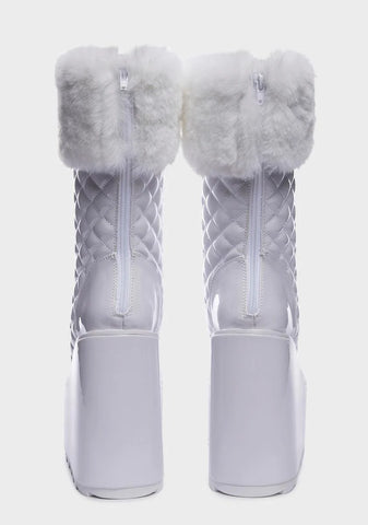 White Dune Fur Platform Boots