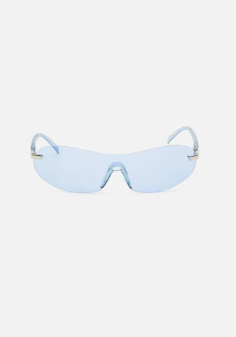 Blue 2000s Shield Sunglasses