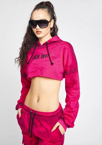 Rude Mood Crop Hoodie
