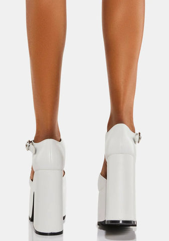 White Out Of State Platform Heels