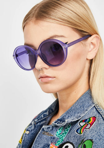 Grape Mz. Magoo Circle Sunglasses