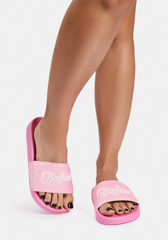 Pink Glitter Rio Slides