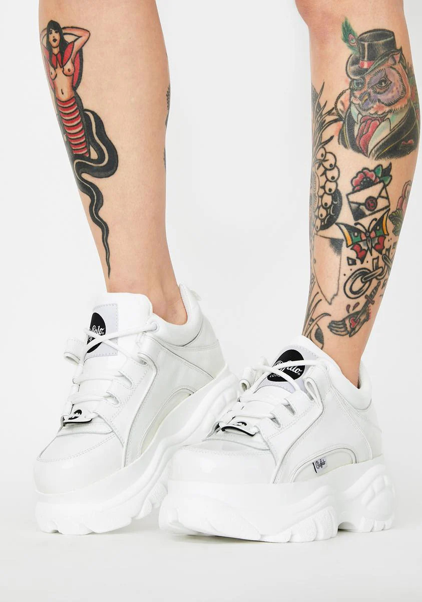 White Classic Low Patent Leather Sneakers